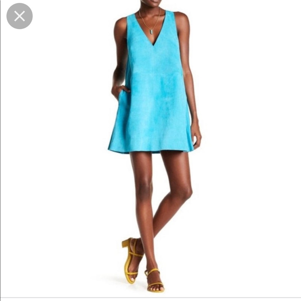 Aqua Suede Free People Dress